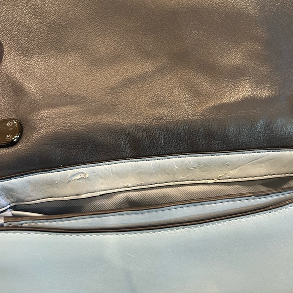 Coach Swagger 20 with Tea Rose Tooling Sky Blue Leather Shoulder Crossbody Bag - Picture 11 of 16